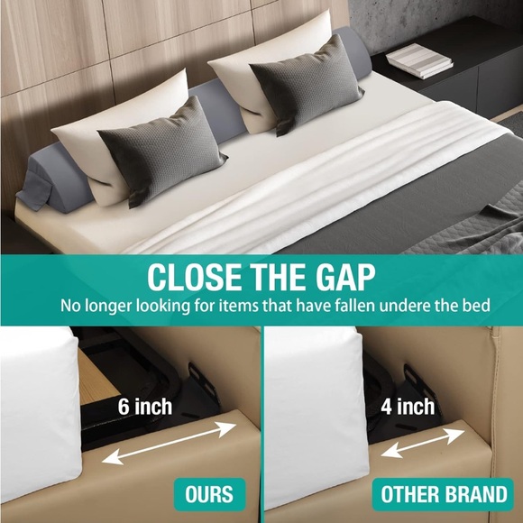 NWOT Headboard wedge pillow. King sized 76x10x6 - Picture 4 of 6